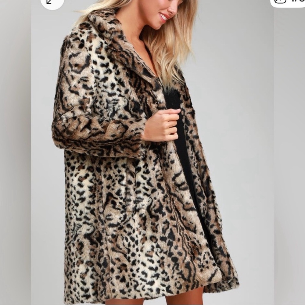 BB Dakota Leopard Print Faux Fur Coat